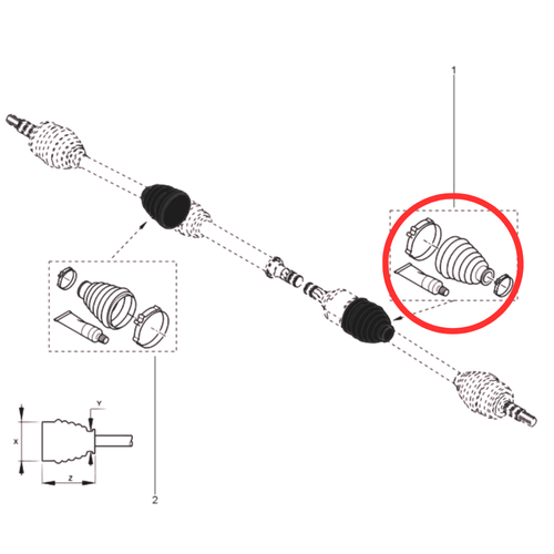 RN 392413 COIFA SEMI EIXO ESQUERDO LADO CAMBIO KANGOO ELETRICA 392413913R -4-